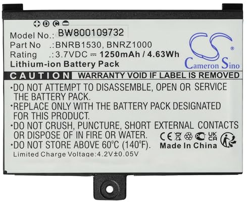 vhbw Batterie Compatible avec Barnes & Noble BNRZ100, Nook Classic, Nook, 005, BNRV100 liseuse e-Book Reader (1250mAh, 3,7V, Li-ION)