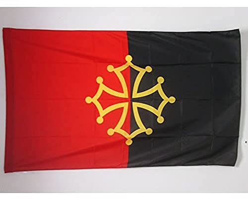 AZ FLAG - Drapeau Occitanie Tolosa - 90x60 cm - Drapeau Occitan 100% Polyester Avec Fourreau et Cordelette - Pavillon 50 g