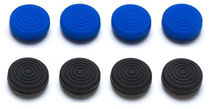 snakebyte PS4 CONTROL:CAPS (4x schwarz & 4x blau) - für Dualshock 4 Controller - für PlayStation 4