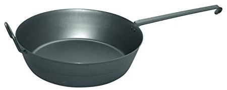 Riess, 0643-023, Eisenpfanne Tirol mit Gegengriff 32, EISENPFANNEN, Durchmesser 32 cm, Höhe 8,8 cm, Eisen, metallic, Bratpfanne, hoch, Induktion