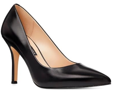NINE WEST Damen Wnflax Kleid Pumpe, Schwarz Leder, 44 EU