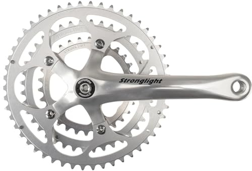 Motodak Art: Uni Stronglight Kurbelgarnitur Route Impact Triple 9-10 V 172,5 mm 50/40/30 Tretlager Achsen, Silber, 30/40/50T x 172.5mm