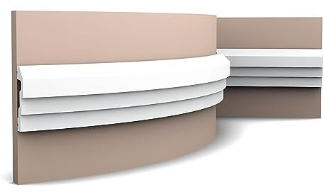 Orac Flexible Leiste P7070F 200 cm x 7,4 cm x 2,2 cm aus Polyurethan vorgrundiert