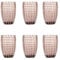 Zafferano Perle Glasbecher-Handgemachtes transparentes Buntglas, cl 32 h 109mm d 71mm-Set 6 Stück-Amethyst, Glas, M, PR00105