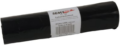 Semy Top LDPE-Zugband-Kehrichtsäcke, 570 x 600 mm, Typ 80, schwarz, circa 35 L, 20er Pack (20 x 20 Stück)