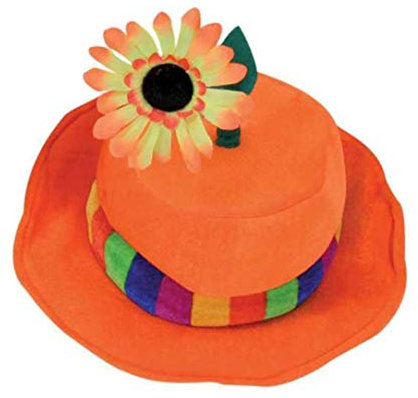 Hut mit Blume, sortierte Farben, Gr. 58 cm, Karneval, Mottoparty, Accessoire (58, orange)