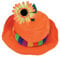 Hut mit Blume, sortierte Farben, Gr. 58 cm, Karneval, Mottoparty, Accessoire (58, orange)