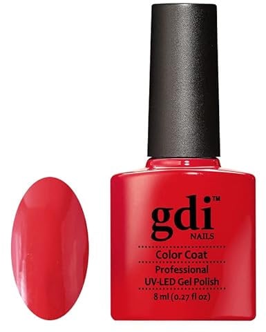 GDI Nails - F08 Lady In Red - True Classic All Time Red Shade - UV LED Soak Off Gel Nail Polish Varnish - Classic Range - 8ml - ***REQUIRE UV/LED LAMP TO CURE DRY GEL POLISH***