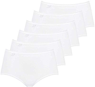 Sloggi Damen Slips 24/7 Microfibre Midi Slip 83010180847 6er Pack, Farbe:Weiß, Wäschegröße:38, Artikel:-0003/03 White