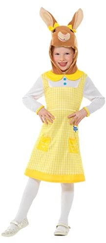 Smiffys Peter Rabbit, Cottontail Deluxe Costume, Yellow with Dress & Attached Character Hood, Officially Licensed Peter Rabbit TV Fancy Dress, Child Dress Up Costumes
