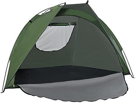 Outsunny Tente de Plage abri de Plage Pliable dim. 2,30L x 1,40l x 1,27H m fenêtre Sac Transport inclu Polyester Vert