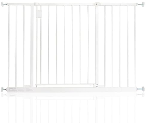 Bettacare Extra Wide Hallway Dog Gate, 109cm - 115cm, White, Pressure Fit Pet Gate, Puppy Safety Barrier for Hallways and Wide Spaces, Easy Installation