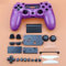 Carcasa Completa con Botones para Sony Playstation 4 PS4 JDM-011 JDM-001, Mando inalámbrico, Color Morado