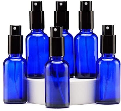 YIZHAO Azul Bote Spray Pulverizador Cristal 30ml, Pulverizador Cristal Pequeño con Fina Niebla, para Aceite Esencial, Aromaterapia, Perfume,Limpieza, Viaje, Agua,Farmacia, Laboratorio – 6Pcs
