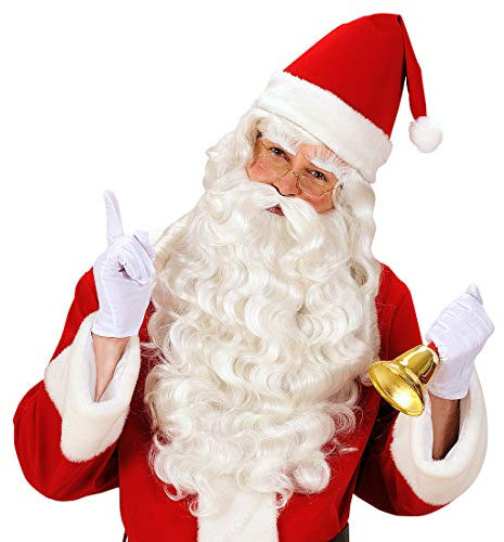 Amakando Hochwertige Nikolaus-Perücke mit Rauschebart/Weiß/Samichlaus-Perücke Santa Claus/Ideal zu Weihnachten & Karneval