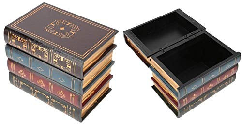 Hztyyier 6.3 * 5.2 inch(#1) Boîte de Rangement Vintage décoratif Faux Livre boîte de Rangement étagère de Bureau à Domicile décoration Office Supplies