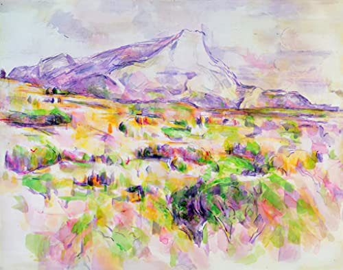 Kunstdruck/Poster: Paul Cézanne Mont Sainte-Victoire von Les Lauves aus 1902-06 - hochwertiger Druck, Bild, Kunstposter, 95x75 cm