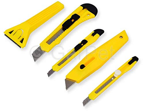 Haushalt Messer Set 5 tlg Cutter Teppich Tapeten Karton Messer Glasschaber