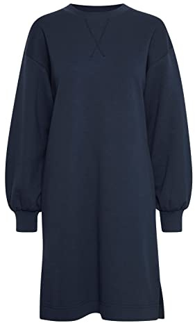 ICHI IHJICINTA SW DR Damen Sweatkleid Freizeitkleid Kleid Sweatkleid Rundhalsausschitt Regular-Fit