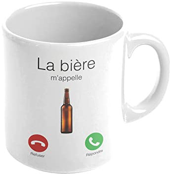 Mygoodprice MUG en céramique au motif Biere m'appelle