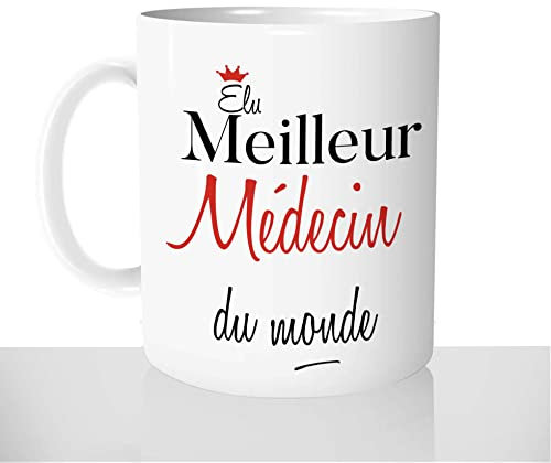 Mug-Cadeau Elu Meilleur Médecin - Tasse Café Idée Cadeau Original Métier Homme Docteur Merci Dr - Noël Anniversaire