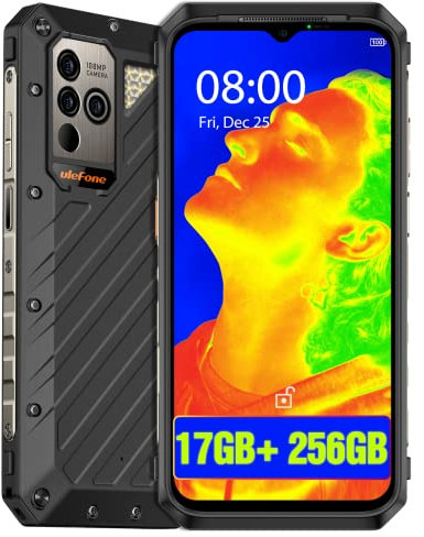 Ulefone Power Armor 19T Outdoor Handy (2023) 17GB + 256GB 60X Super-Mikroskopfunktion 9600mAh Akku, 108MP+16MP Kamera 6.58 Zoll FHD+ mit Wärmebildkamera, Android 12, 4G Dual SIM Handy NFC/OTG/GPS