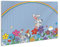 Wallario Schlüsselbrett aus Glas 30 x 20 cm, Wand Schlüsselhalter mit 4 Haken, Motiv: Süße Hasen unter einem Regenbogen