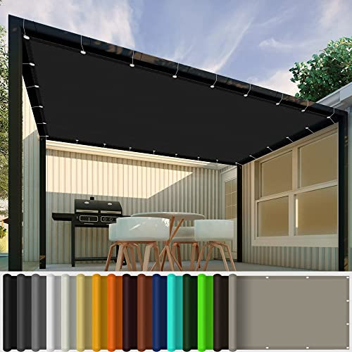 Voile d'ombrage Auvent Rectangulaire UV 2.5 x 8 m Voile d'ombrage pour pergola Toile protectrice Solaire pour Jardin, Terrasse, Pelouse, Balcon, Camping, Noir