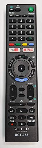 Re-Flix Télécommande de rechange UCT-055 pour Sony TV KDL-50W756C