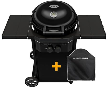 OUTDOORCHEF Gas Kugelgrill Davos 570 G Pro mit 2 Seitenablagen & Abdeckhaube