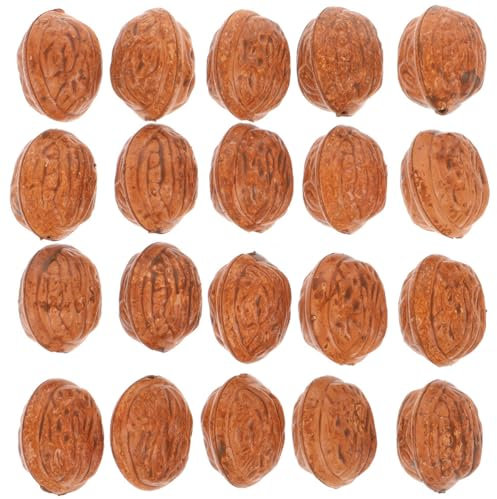 WOFASHPURET 50 Walnuss Requisiten, Walnuss-Ornamente, künstliche Nussbaum Gefälschte Walnüsse Modell Dekoration Desktop-Dekorationen für Baum Herbst Küche Ornament Party Requisiten
