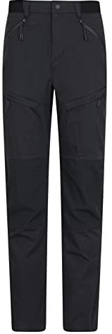 Mountain Warehouse Jungle Mens Trekking Trousers - Water-Resistant Bottoms, UV Protect & Elastic Waistband Pants - Spring Summer, Outdoors & Trekking Black (Trekking Short) Men's W42