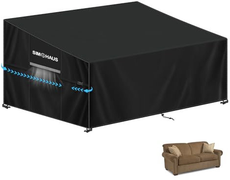 SIMPHAUS Abdeckung Palettenmöbel,Europaletten Schutzhülle für Gartensofa Wasserdicht Sofa Abdeckung für Palettensofa Abdeckhauben Palettenbank Abdeckung Winterfest 420D Oxford Gewebe 155x85x81/61cm