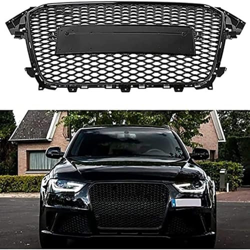 CHIPEL Auto-Mittelgitter Für Audi A4/S4 B8.5 2013-2016, Kühlergrill Streifen Frontgrill Platte Mesh Stoßstange Wasserdicht Multifunktionale Gitter Waben Kühler
