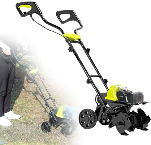 KCHBSE Coltivatore da Giardino Alimentato a Batteria per motozappa a Batteria 40V, motozappa/coltivatore a Batteria per Scavare Il Terreno del Giardino, 110x40x40 cm