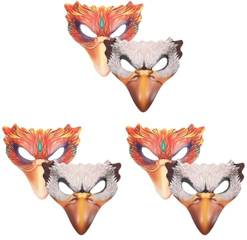 AOKWAWALIY 6 Stück Tiermaske Wiederverwendbare Maske Tiere Maske Für Party Frauen Halbmaske Partyzubehör Zarte Partymaske Vogelmaske Karnevalsmaske Maskerademaske Partymasken Maske Für