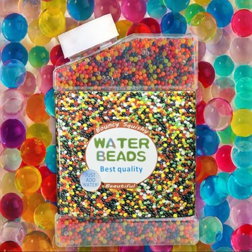 JunD Wasserperlen 50.000 Stück Bunte Perlen – Ungiftige Biologische Wasserperlen für Pflanzenpflege, Vasenfüller & Heimwerker-Dekoration | Wiederverwendbar, Nachhaltig & Wasserperlen Nachfüllset Bio