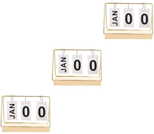 TEHAUX 3stücke Countdown Kalender Vintage Tischkalender Immerwährender Blockkalender Für Schreibtisch-dekoration Für Jubiläen Und Besondere Anlässe