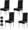 Stuhlhussen 4er Set aus PU Leder - wasserdichte und elastische Stuhlbezüge für optimalen Sitzschutz – Ideal für Zuhause, Küche, Hotel, Restaurant, Hochzeiten und Partys, Schwartz