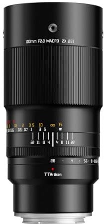 TTARTISAN 100mm F2.8 Macro 2X Obiettivo della Fotocamera per Sony E Mount Full Frame Messa a Fuoco Manuale Lens per Fotografia in Miniatura