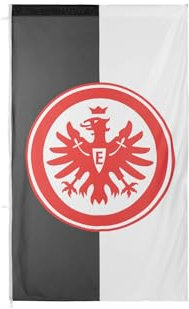 Eintracht Frankfurt Hissfahne Logo weiss/schwarz 100 x 150 cm, Hochformat