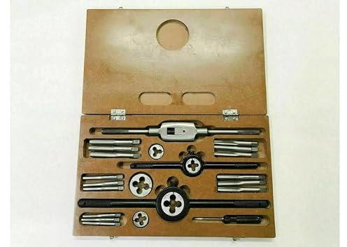 Gewindeschneider-Set, 1/4 Zoll bis 1/2 Zoll, britischer Standard, Whitworth, Holzkiste