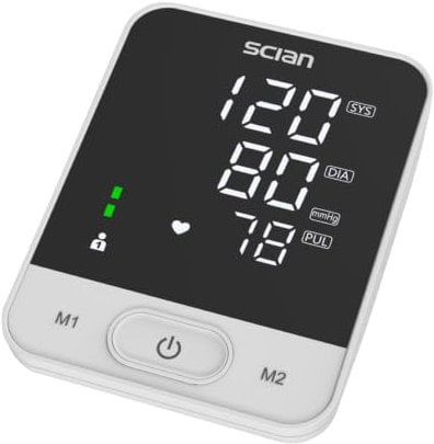 Scian Blood Pressure Monitors, Upper Arm BP Monitor for Home Use, Large Cuff BP Machine, CE & BIHS Certified, Large LED Backlight Display, Heart Rate Detection 2x100 Records, Cuff 8.7-16.5