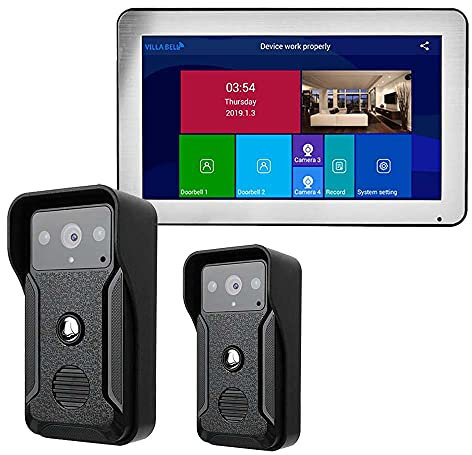 IUBGFTO WiFi drahtlose Video türklingel türklingel intercom Access Control System mit 2 high-Definition 1080P kabelgebundenen kameras 10-Zoll