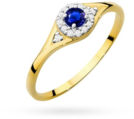 MARKO Damen Ring aus 8K Echtgold mit Zirkonia in Weiß, Saphir & Rubin – Glitzer Schmuckring Gold für Frauen – Verlobungsring, Ehering oder Anxiety Ring – Aesthetic