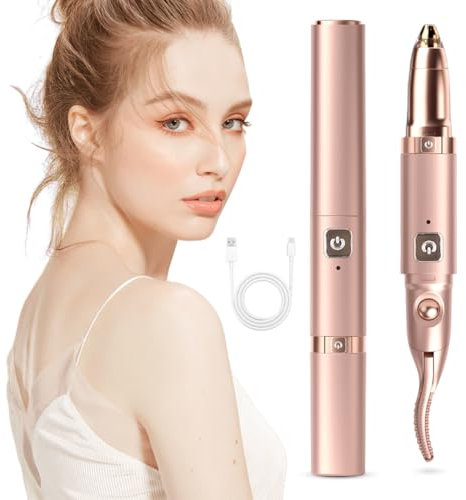 2-in-1 Beheizte Wimpernzangen, Elektrisches Curling-Wimpernwerkzeug, Beheizbare Wimperncurler mit 3 Temperaturmodi, Wimpernformer Beheizbar für Alle Wimpern (Roségold)