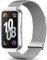 CHANRASI Metallo Cinturino Compatibile con Cinturini Huawei Band 10/9/8 Donna,Cinturino Doppie Magnetiche per Huawei Band 10/9/8 argento