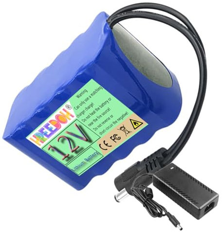 FREEDOH Lithium-ion Battery 12V Lithium Battery Pack 8Ah 10Ah 12Ah 15Ah 18Ah 20Ah 25Ah 30Ah 40Ah for 0-500W Motor with Charger,12V8000mAh