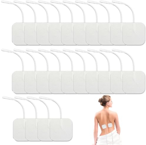 24 Stück Tens Elektroden Pads,Tens Ems Elektroden Pads,Tens Elektroden Pads 40x40mm Wiederverwendbar,Für Tens-Geräte & Ems-Trainer, Selbstklebende Ersatzpads Für Die Elektrotherapie