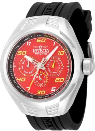 Invicta Racing 47727 Men's Watch - Waterproof - Analogue - Quartz Movement - Stainless Steel with Red dial - 46mm